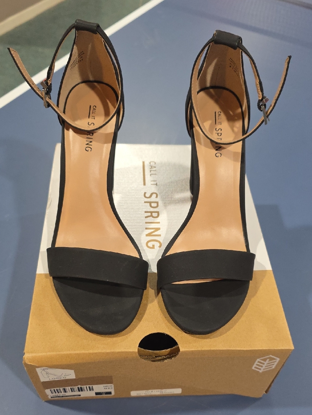 Call It Spring Black Open-Toe Ankle Strap Heels